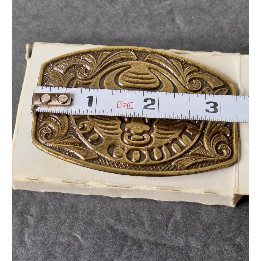 Vintage Wild country Brass Belt Buckle - Picture 2 of 5